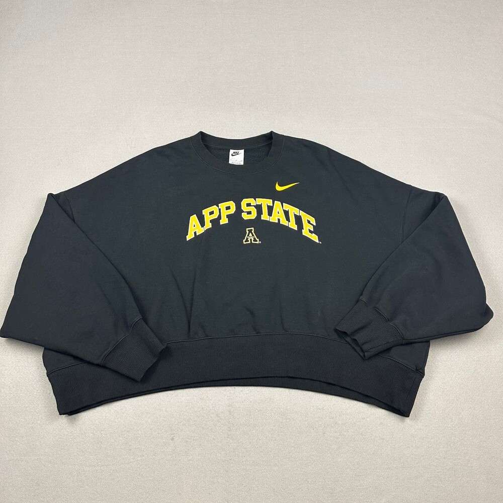 Appalachian State Mountaineers Sweatshirt Women XL Black Nike Oversized Pullover